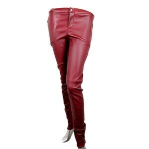 Gucci Women's Leggings Stretch Burgundy Lamb Leather Pant (38)